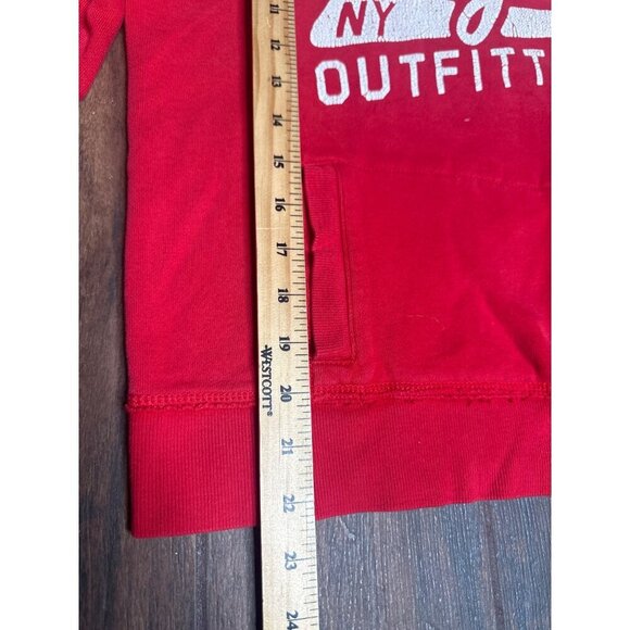 American Eagle Outfitters Red Hoodie M/M - Am Eagle NY Outfitters 77 Cozy Warm - Picture 3 of 10